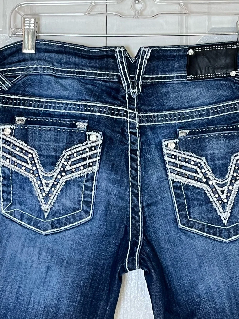 Vigoss The Dublin Women's Blue Low Rise Regular Fit Capri Jeans Bling  Size 7
